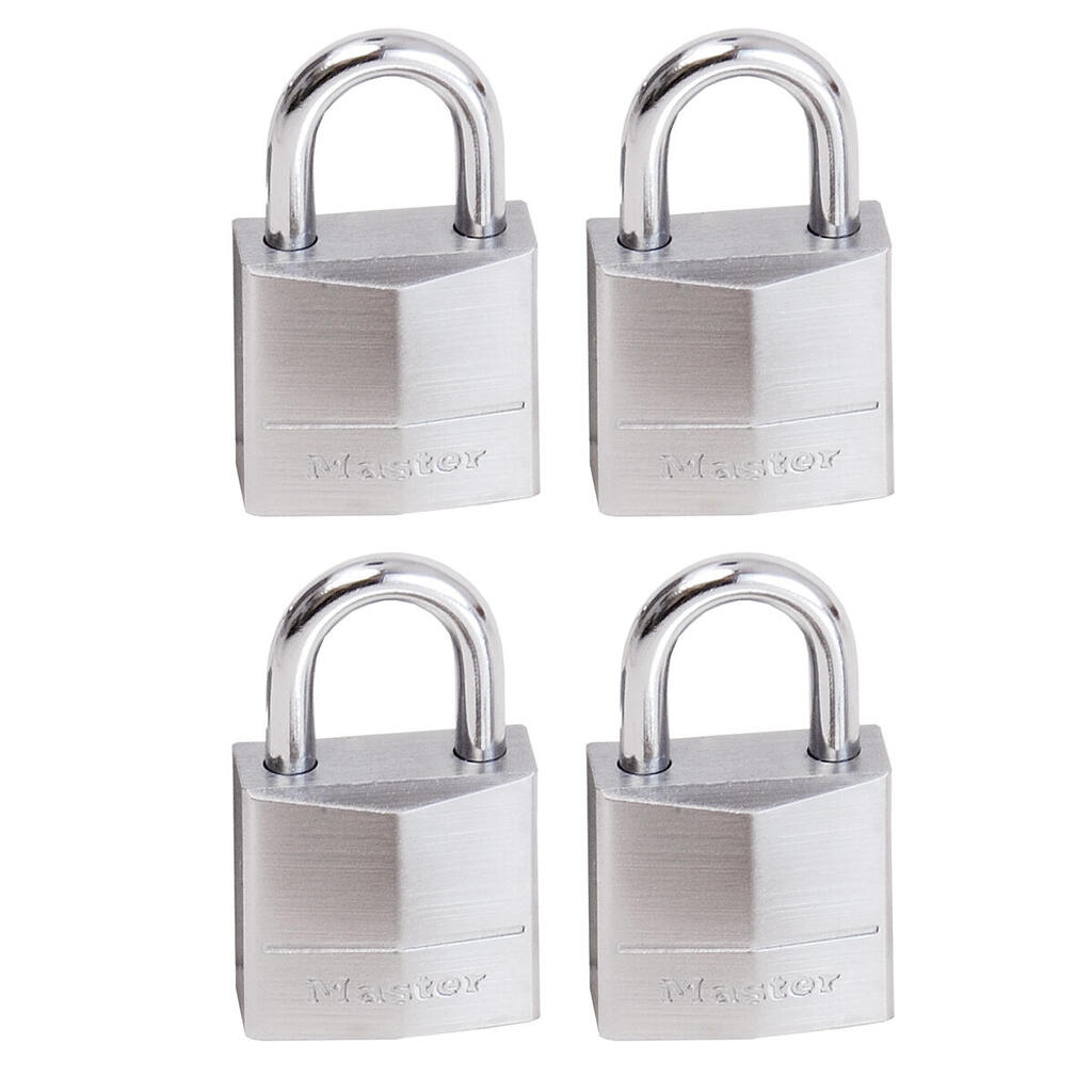629EURQ Pack of 4 Marine Padlocks with Key, Grey, 3,4 x 2 x 1 cm