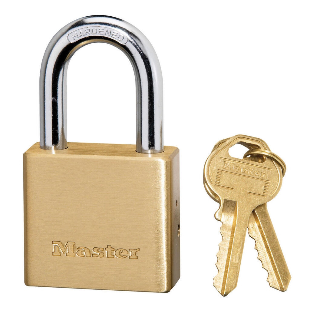 575EURD Thick Brass Body Padlock with Key ideal to secure gates, fences, sheds