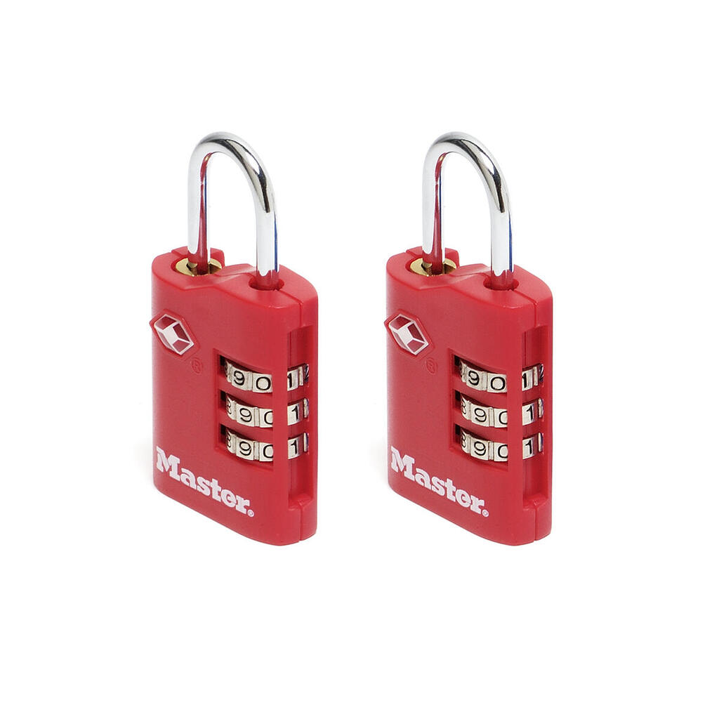 4686EURT Pack of 2 Combination Travel Padlocks TSA Certified, Random Color