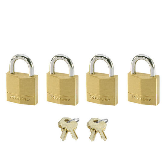 Kleine hangsloten Met zelfde sleutel Gezinsverpakking van 4 3,4 x 2 x 1 cm