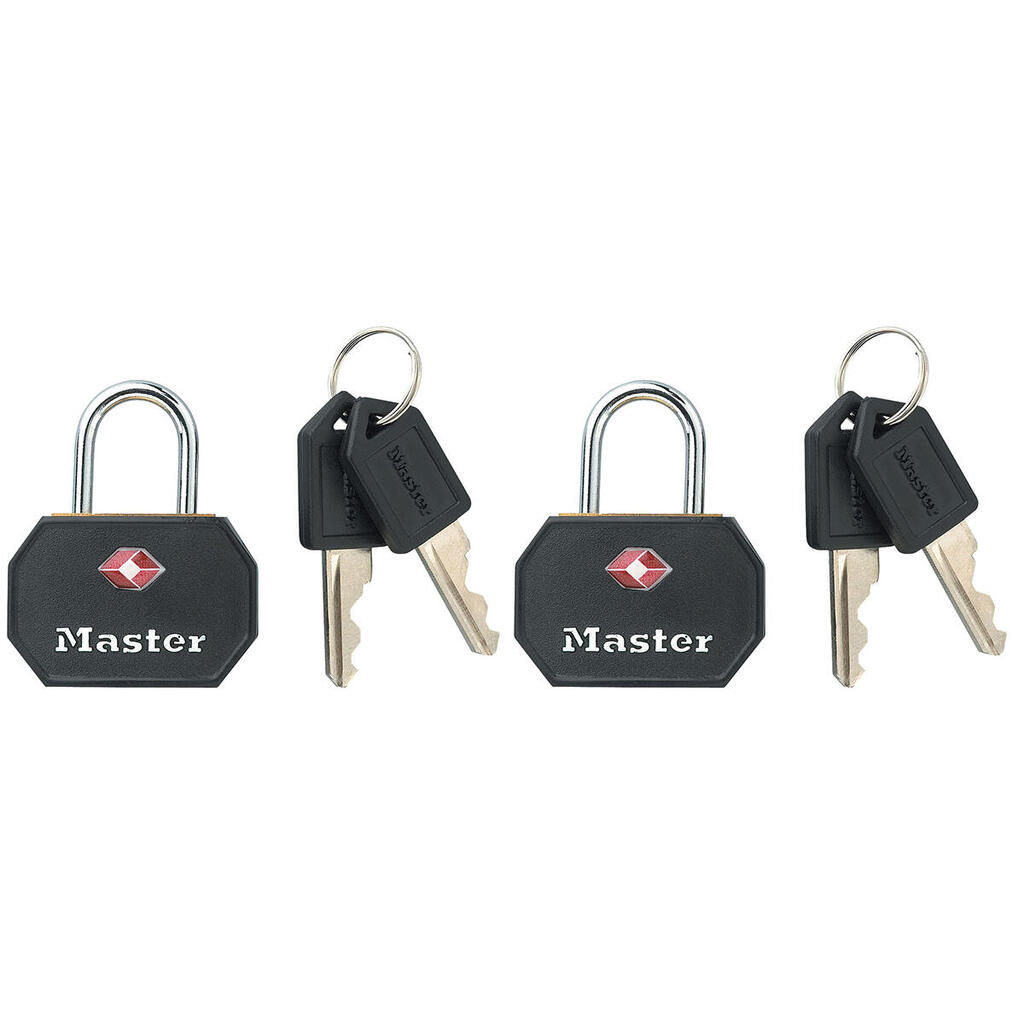 4681EURTBLK Pack of 2 Key Travel Padlocks TSA Certified, Black,  4 x 3 x 2,2 cm