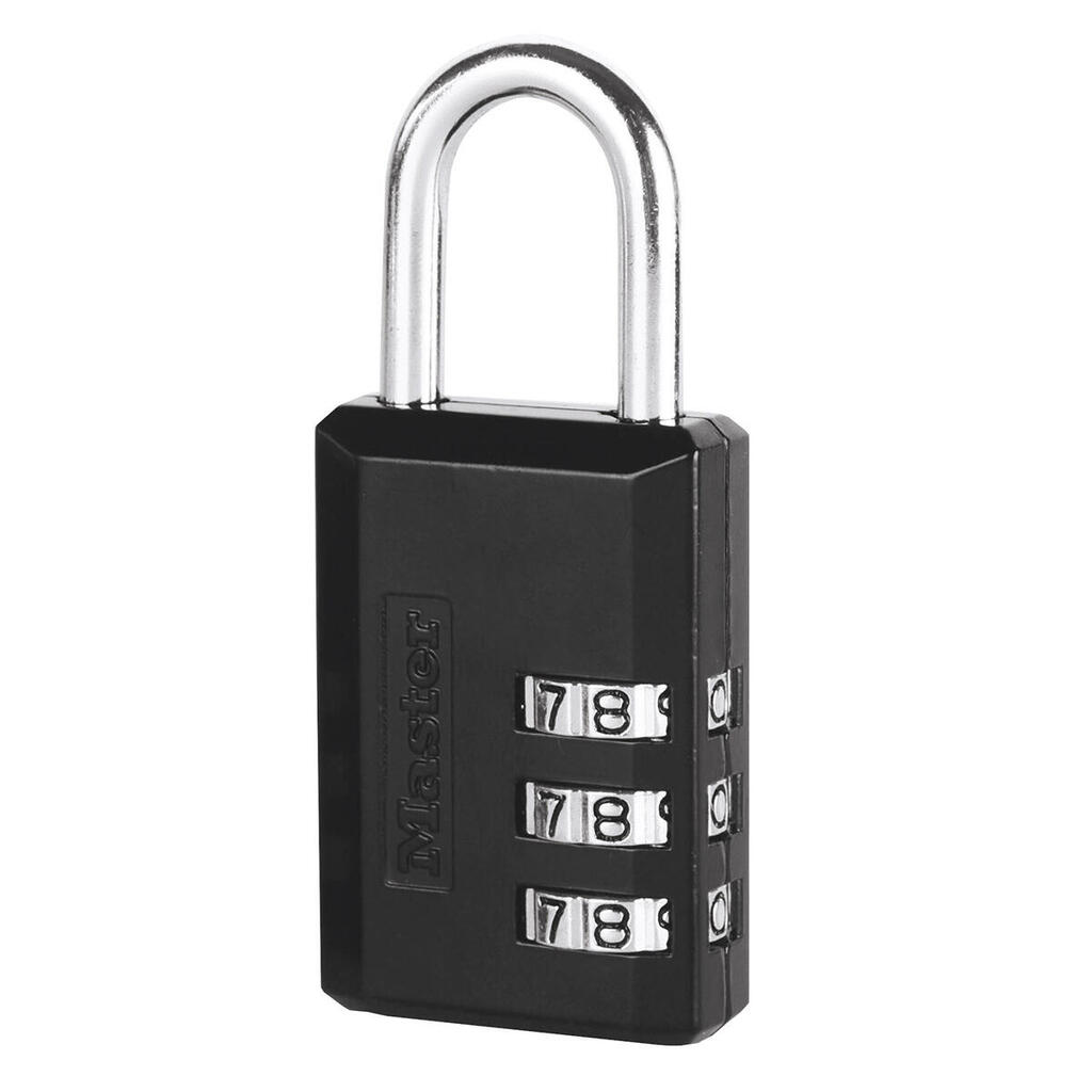 647EURD Combination Padlock with Zinc Body, Black, 7,4 x 3 x 1,2 cm