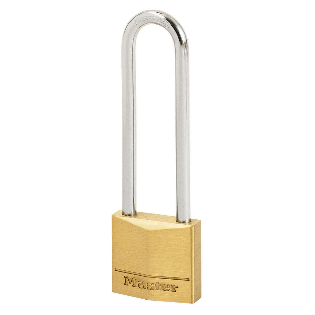 150EURDLJ Key Padlock with Brass Body and Long Shackle, Gold, 10,7 x 5 x 1,4 cm
