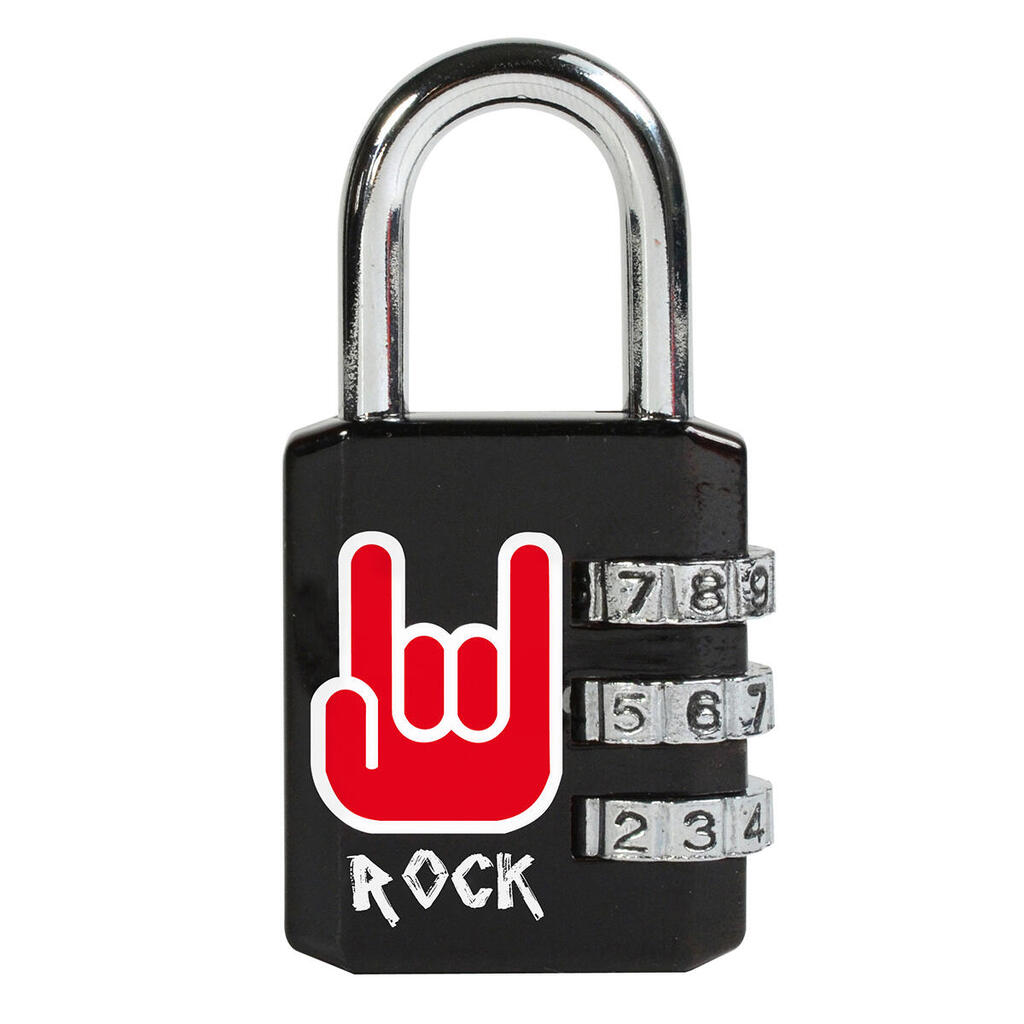 1509EURDROCK Combination Padlock with Rock Pattern, Rock, 6,2 x 3,2 x 1,4 cm