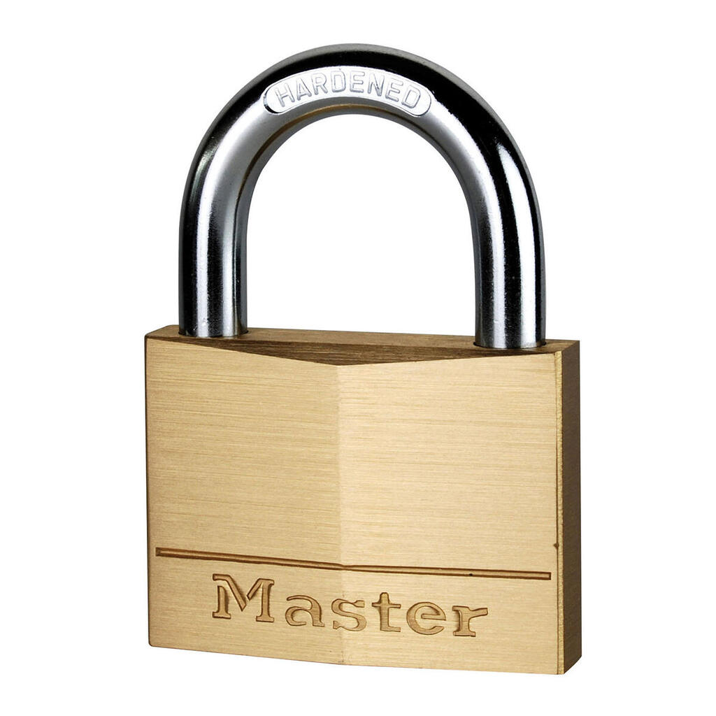 160EURD Key Padlock with Brass Body, Gold, 8,2 x 6 x 1,4 cm
