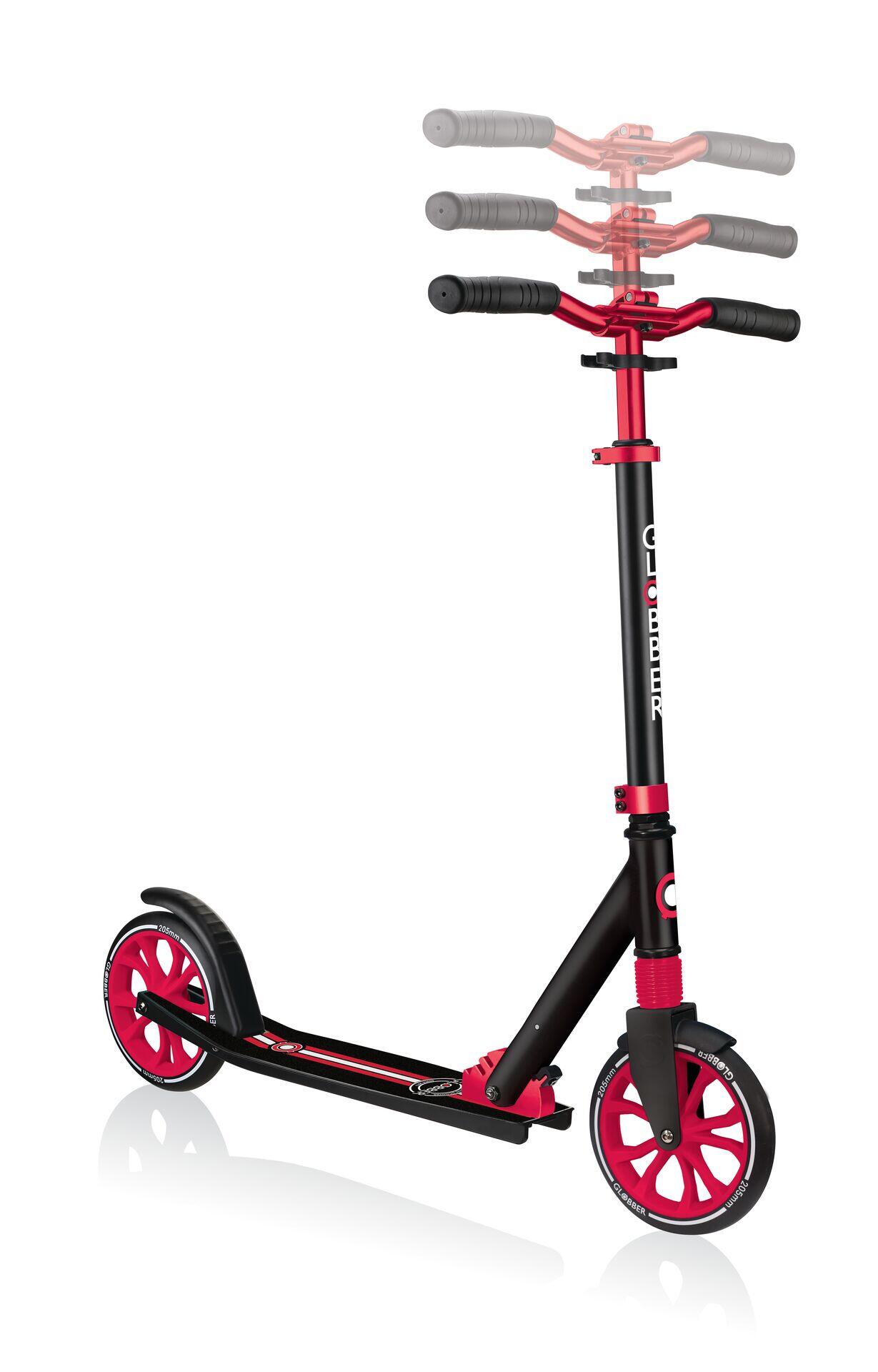 Trottinette NL 205  grandes roues - Noir-Rouge 9/14