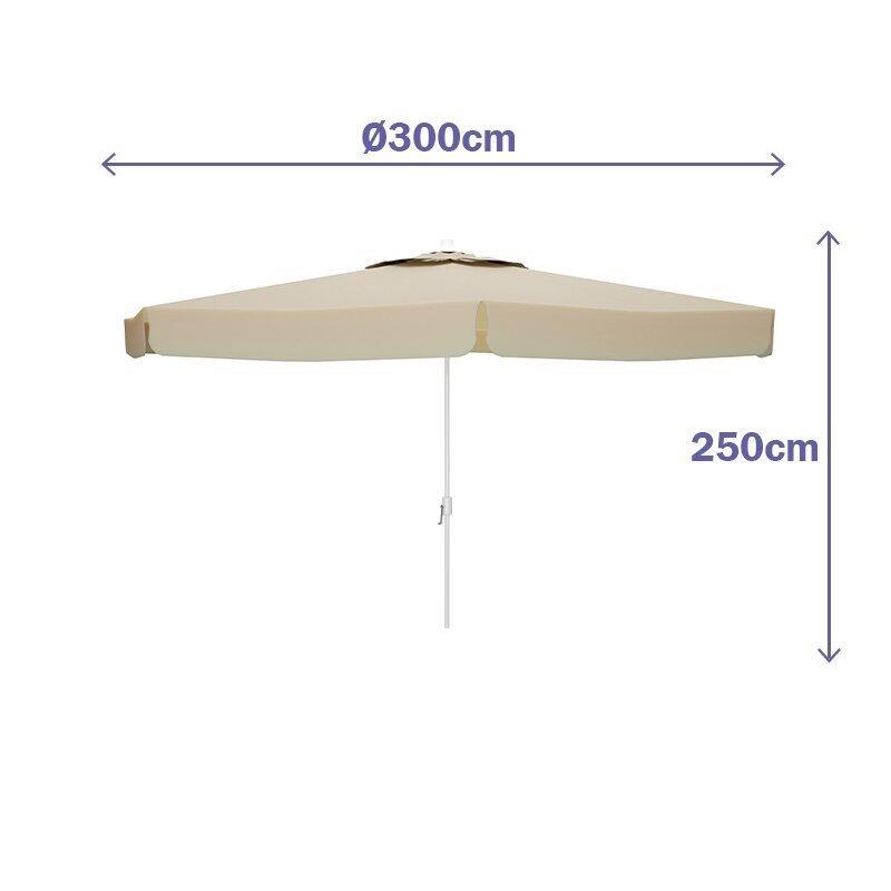 Marbueno Sombrilla Aluminio 8 Varillas D300 cm Polyester Beige 10301 5/6