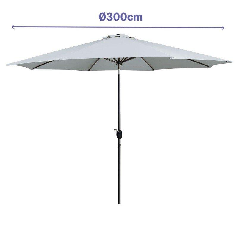 Sombrilla Marbueno 300 cm para jardín y piscina con 8 varillas 3/4