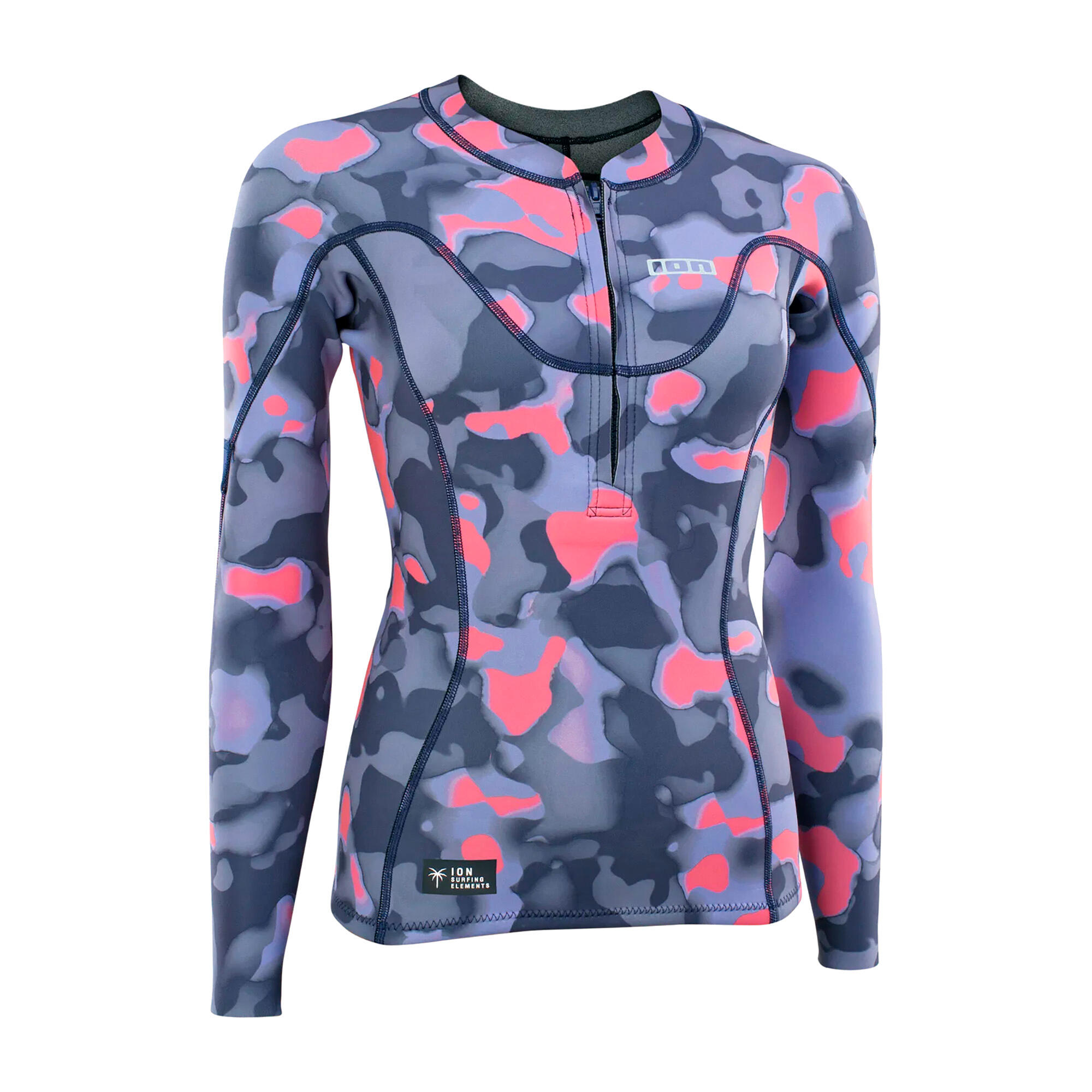 Top néoprène manches longues femme ION Neo Zip 1.5 capsule rose 3/3