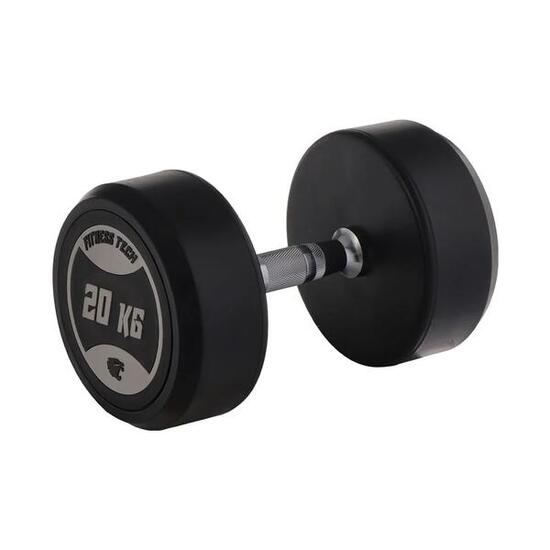 Haltères ronds de musculation 20 kg Fitness Tech – Lot de 2 unités