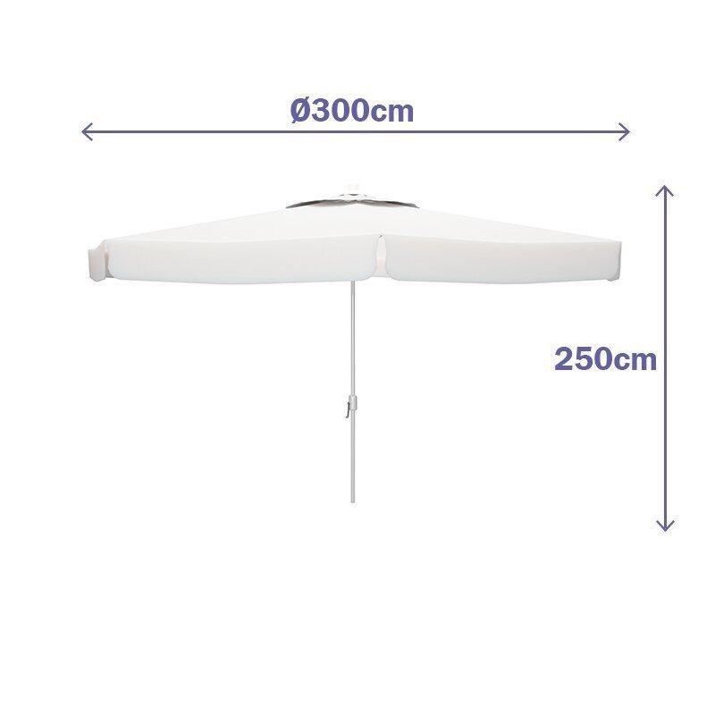 Sombrilla Aluminio 300 cm con Techo de Polyester Blanca 5/6