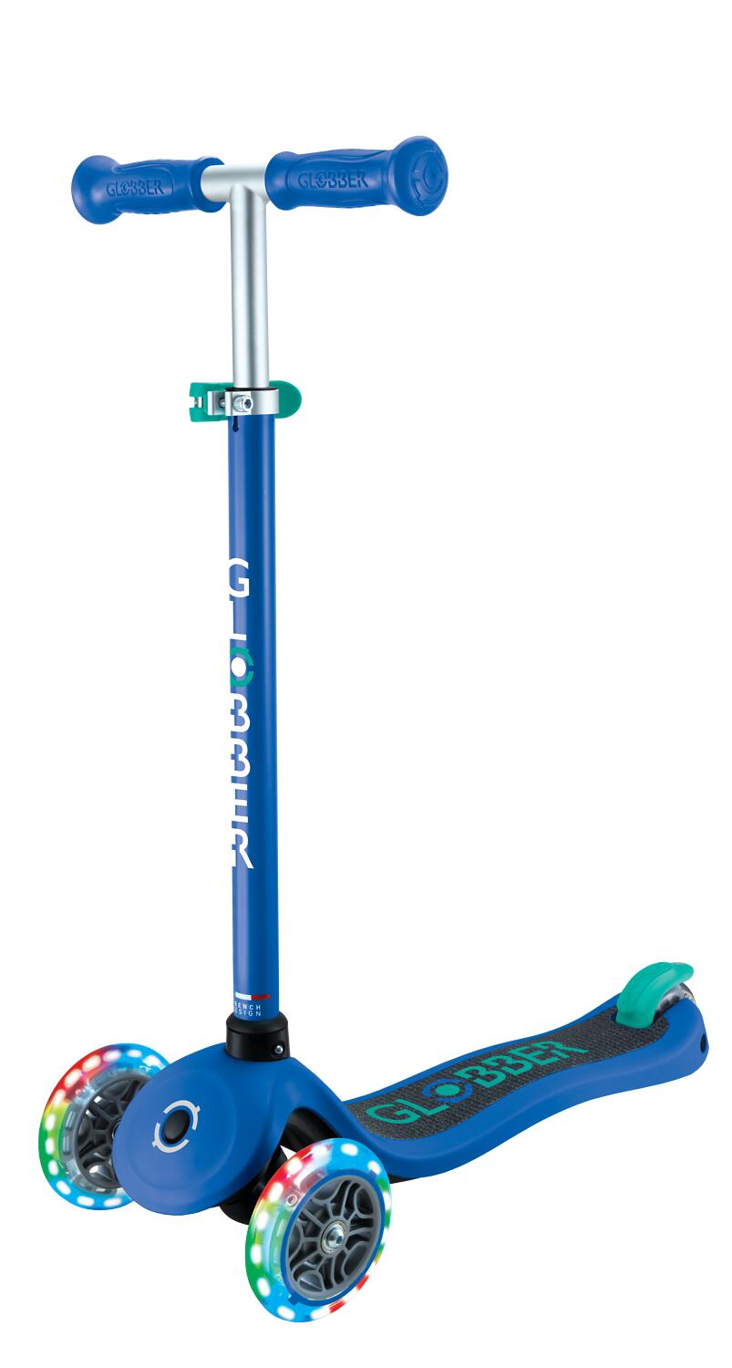 Trottinette Mini tRougetinette  Primo Lights  Navy Blue - Emerald vert 3/7
