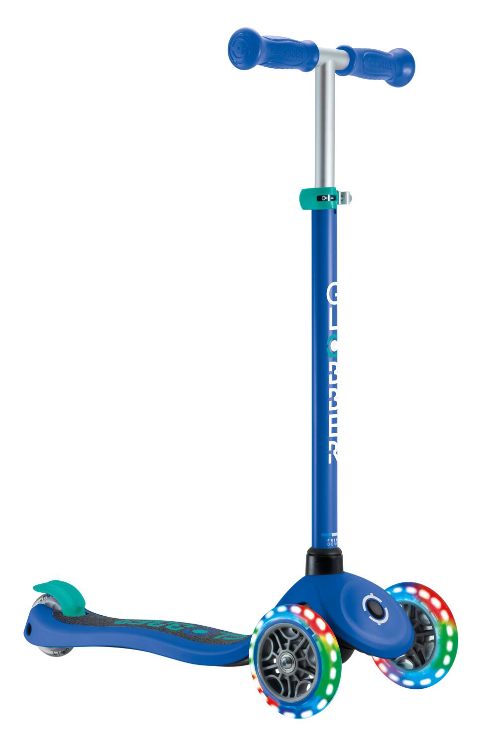Trottinette Mini tRougetinette  Primo Lights  Navy Blue - Emerald vert 2/7