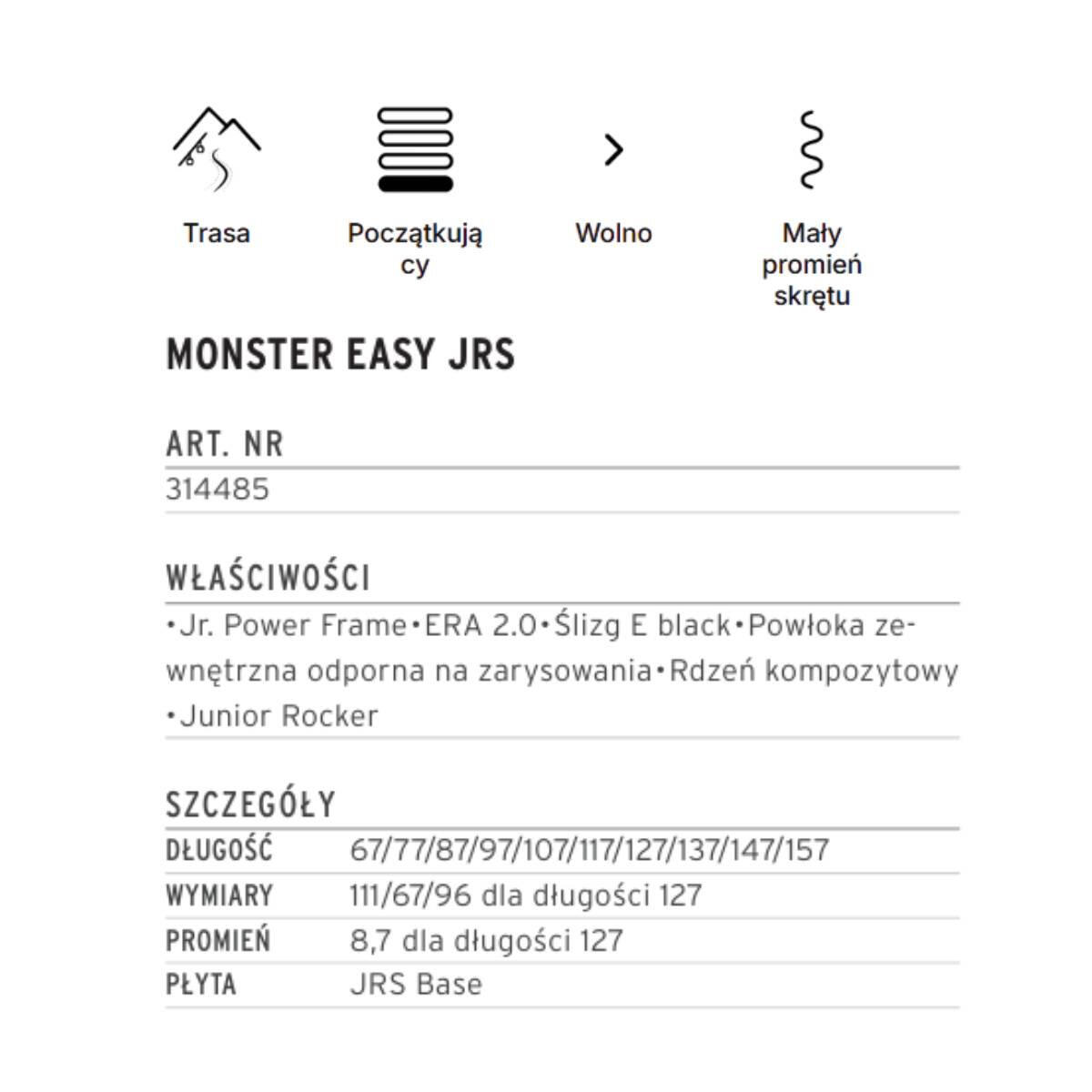 Narty HEAD Monster Easy Junior + Wiązania JRS 7.5 GW 2026 6/6