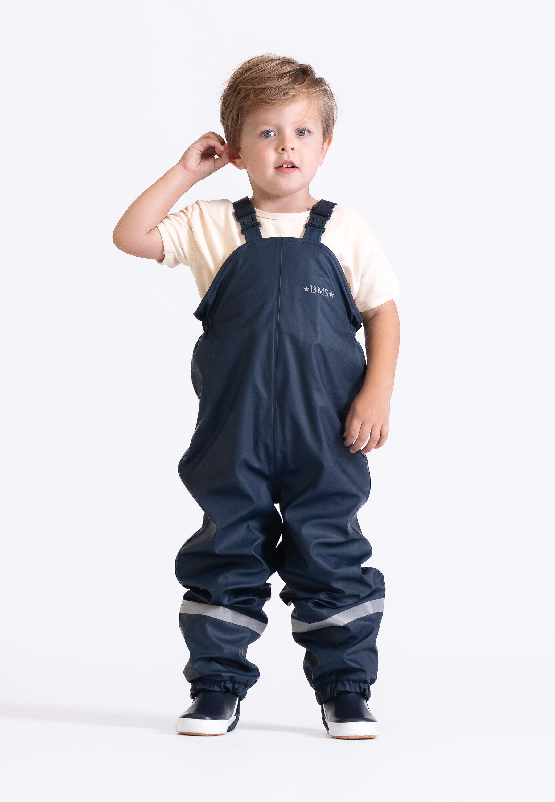 BMS gefütterte Regenlatzhose für Kinder mit Fleece 3/4