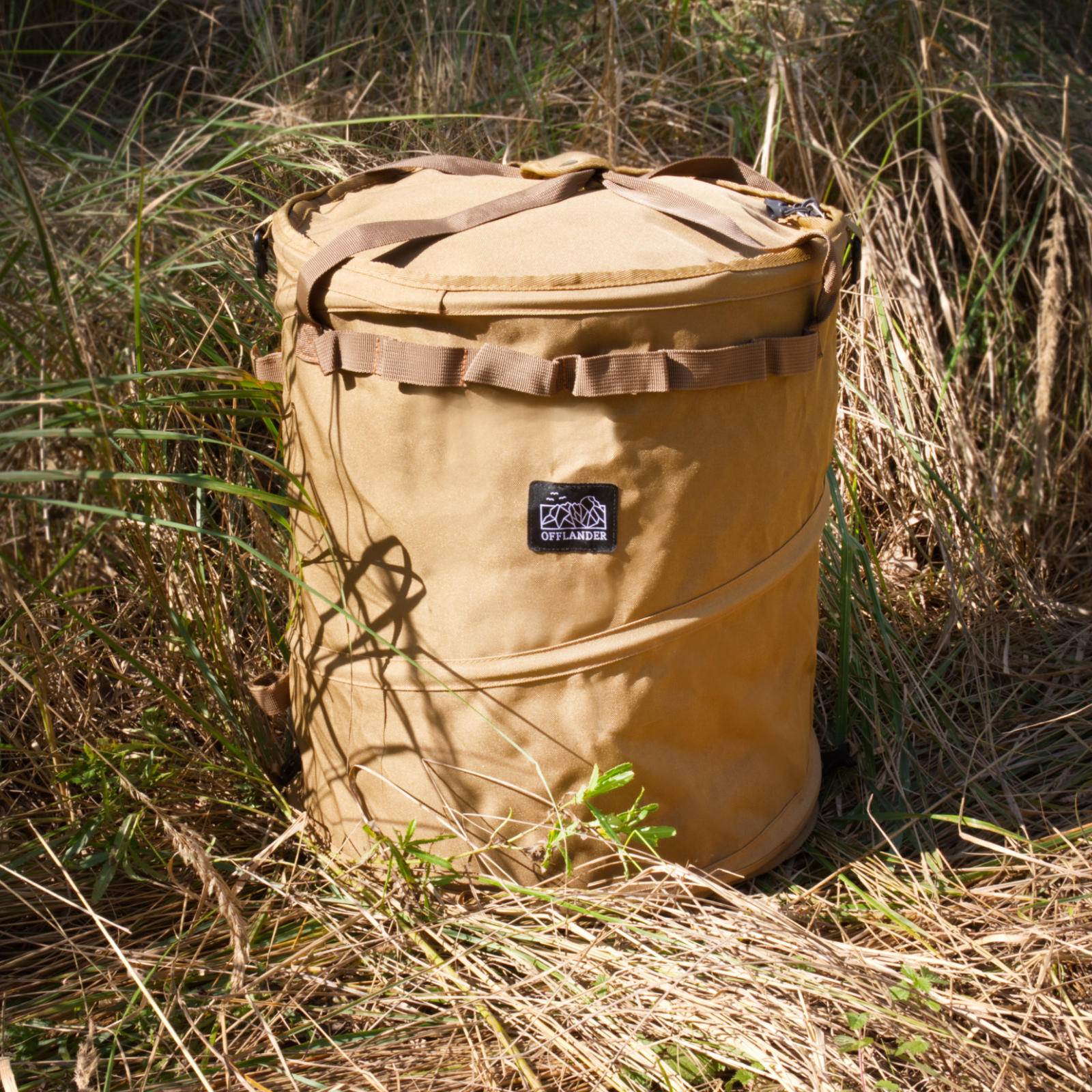 Cylindryczny kosz kempingowy OFFLANDER 60L khaki 3/4
