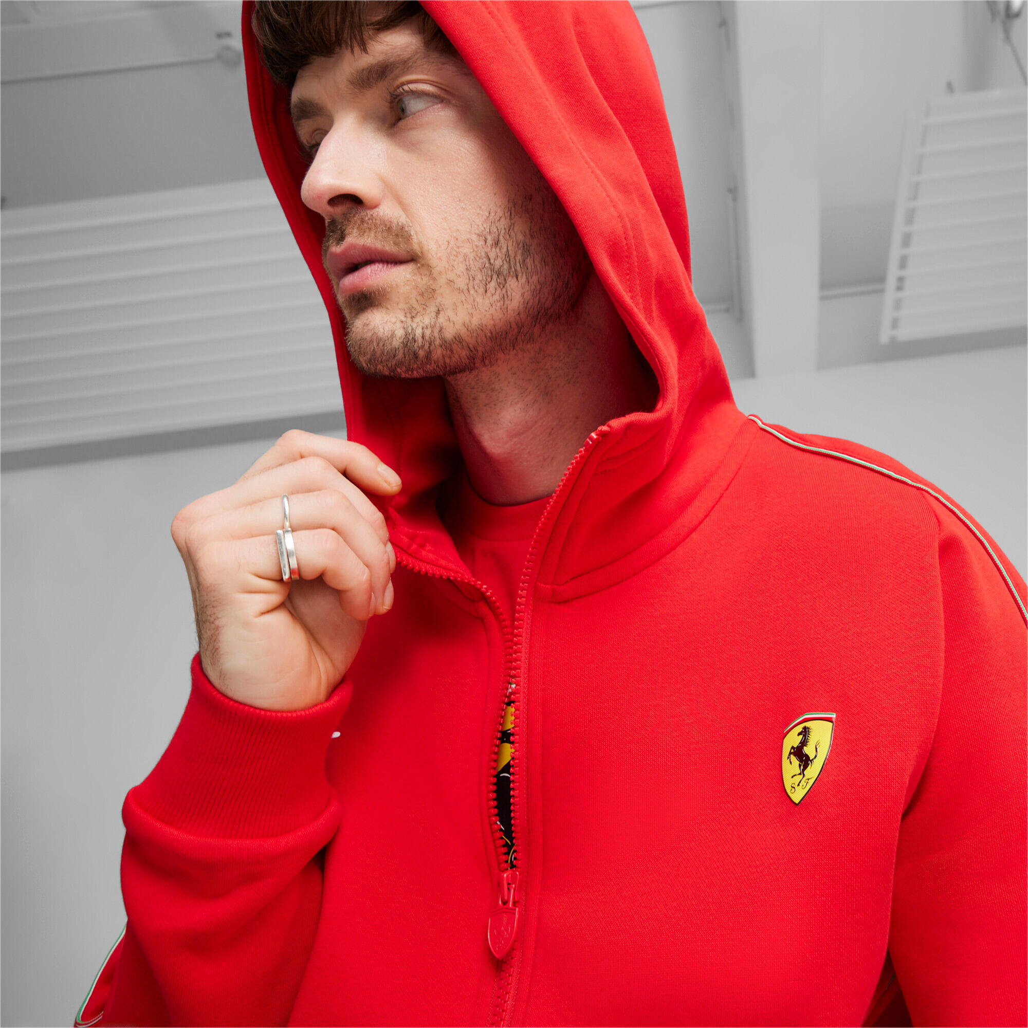 Puma FERRARI RACE herenhoodie rood maat L 5/8