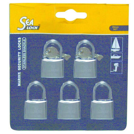 Pack 5 cadenas marin SEALOCK -Bronze recouvert de chrome