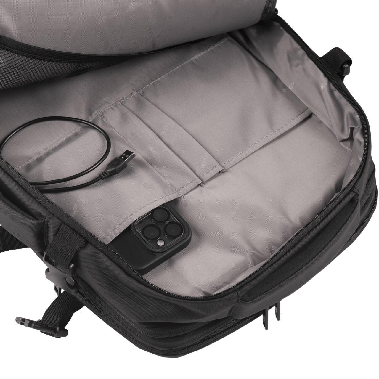 VIREO 002 multifunctionele uitbreidbare rugzak 17” USB Zwart 29L 7/7