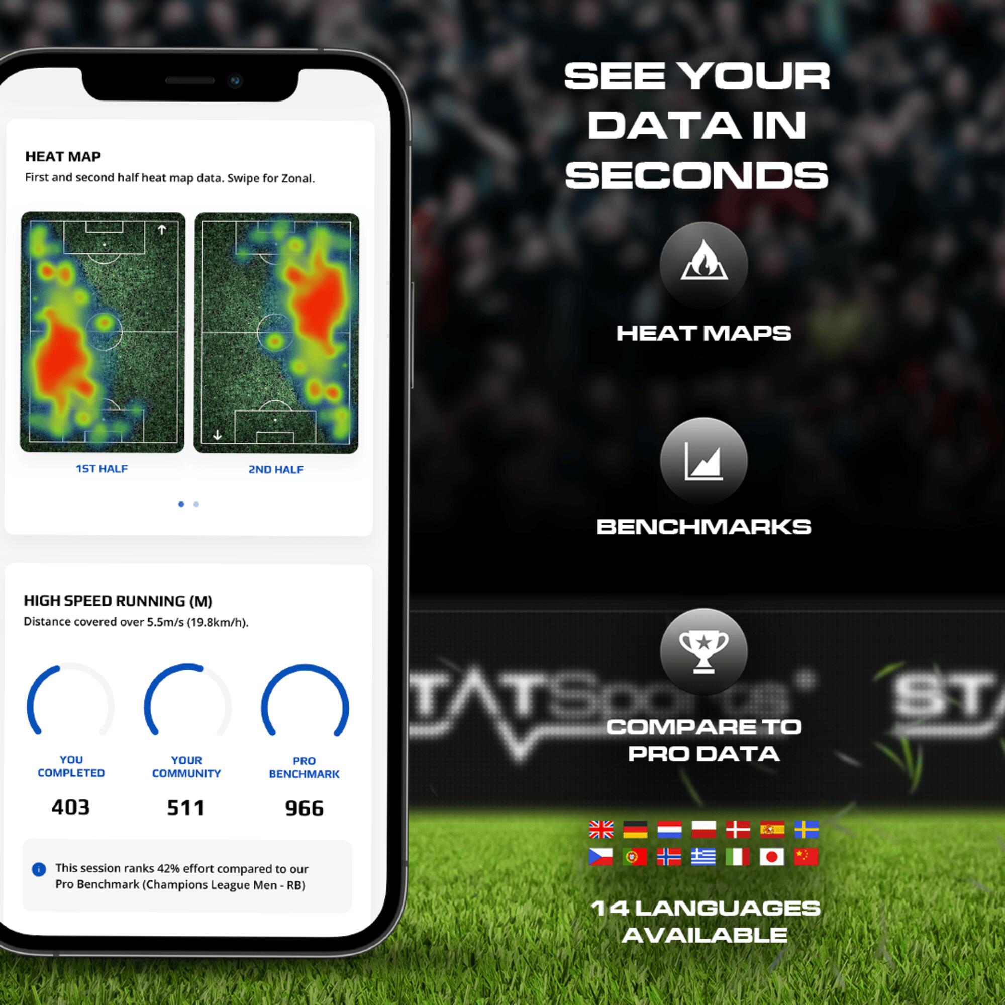STATSports APEX Athlete Series Football GPS Tracker Vest – 16 Key