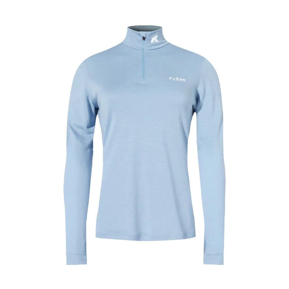 T-shirt femme 100% laine de mérinos manches longues - Bjork 210 Zip 3/4