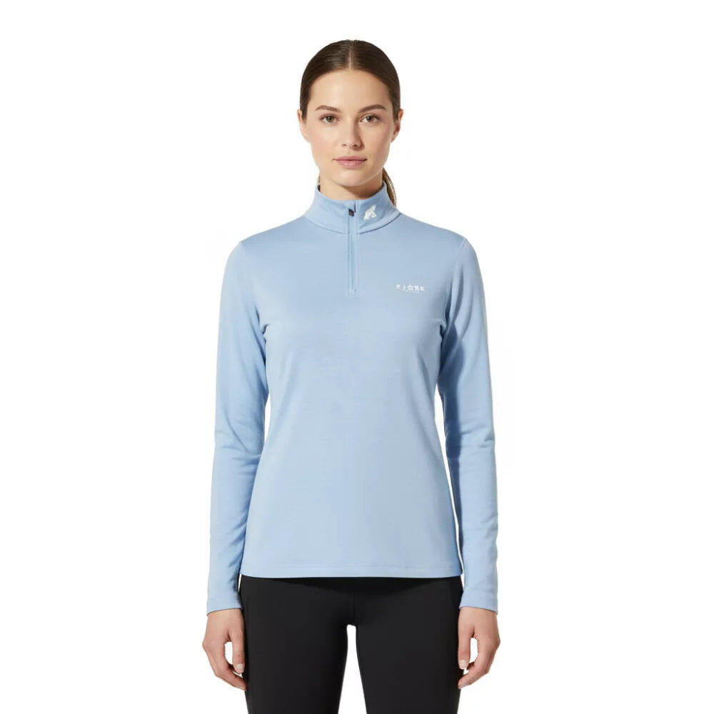 FJORK MERINO LangärLSiges Damen-T-Shirt aus 100 % Merinowolle – Björk 210 Zip