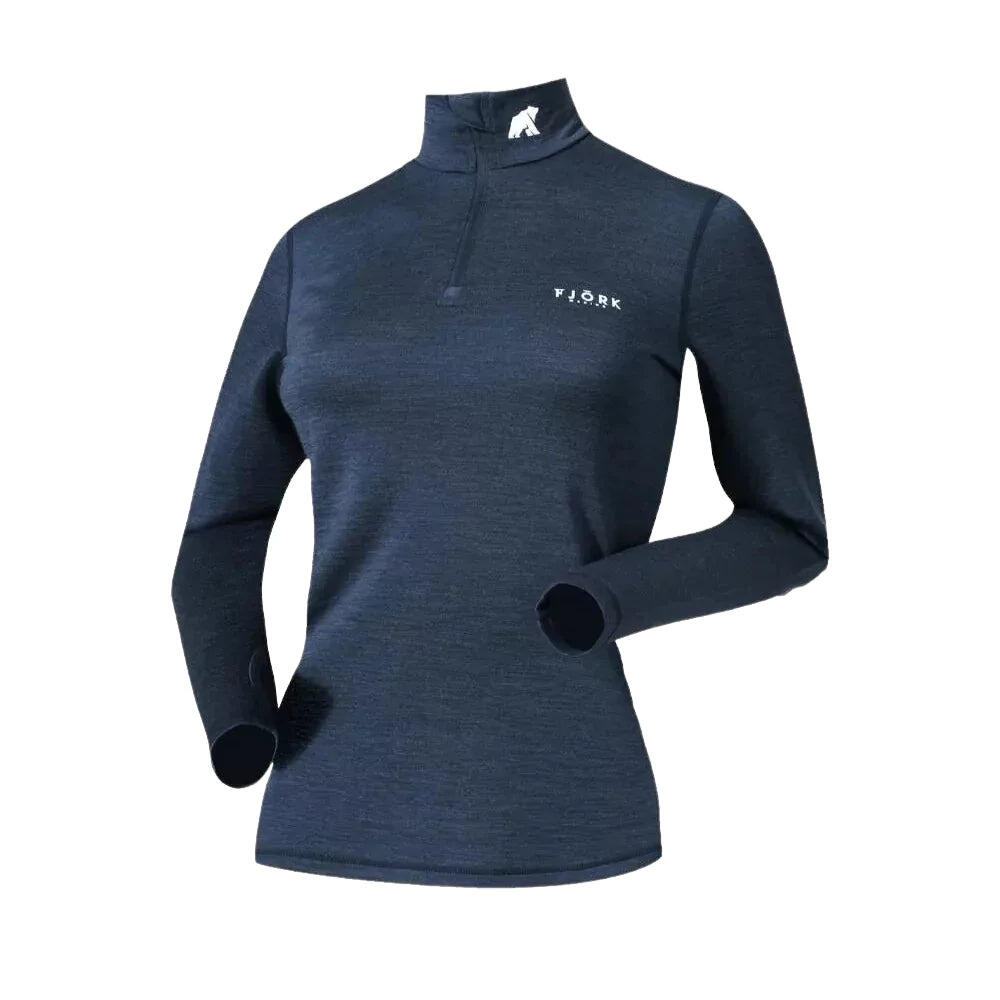 T-shirt femme 100% laine de mérinos manches longues - Bjork 210 Zip 2/7