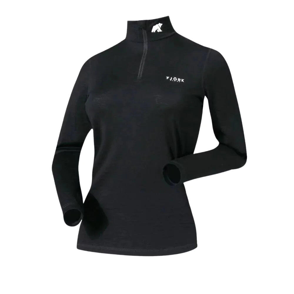 T-shirt femme 100% laine de mérinos manches longues - Bjork 210 Zip 2/6