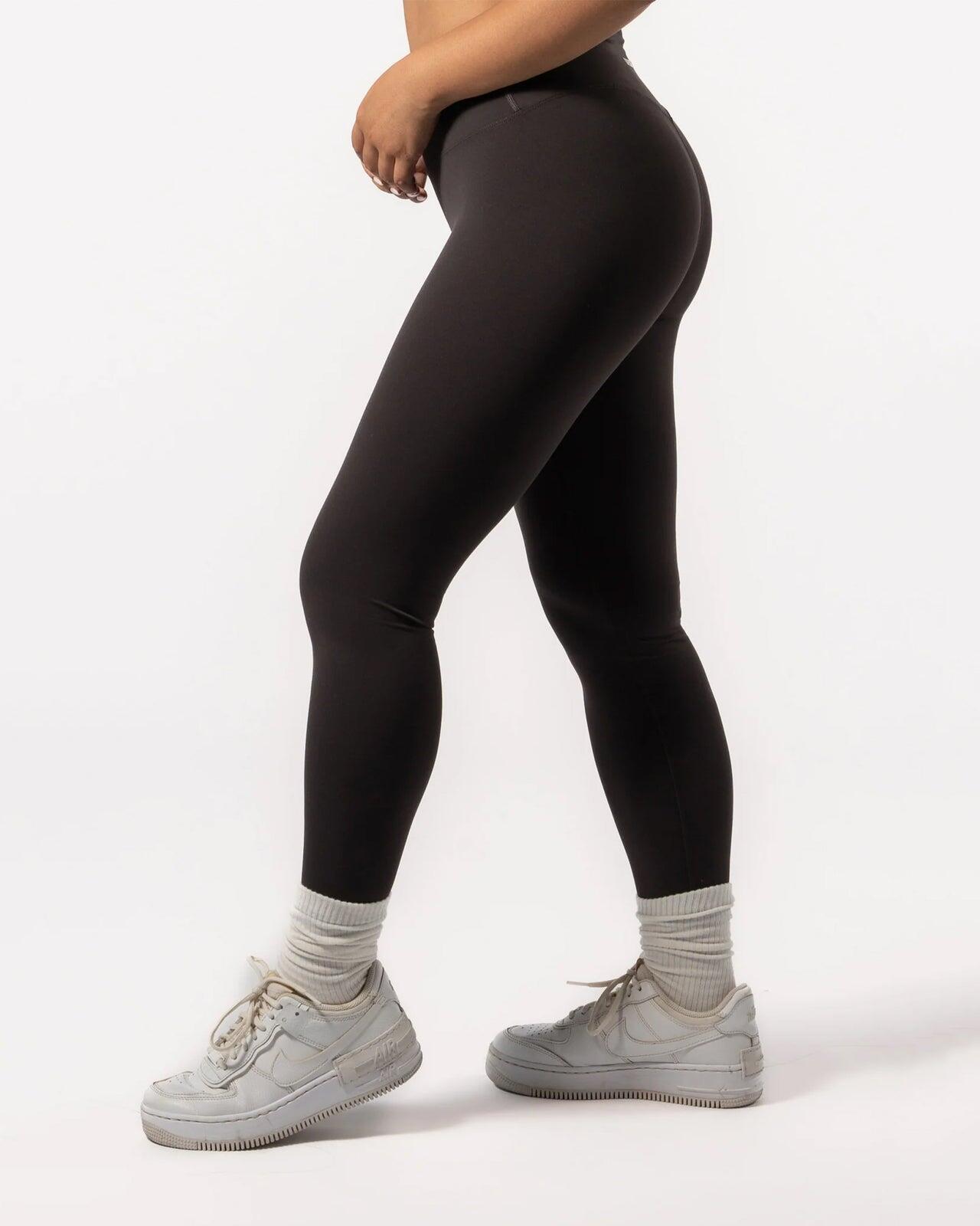 Legging femme 7/8 pour yoga & pilates chocolat 3/4