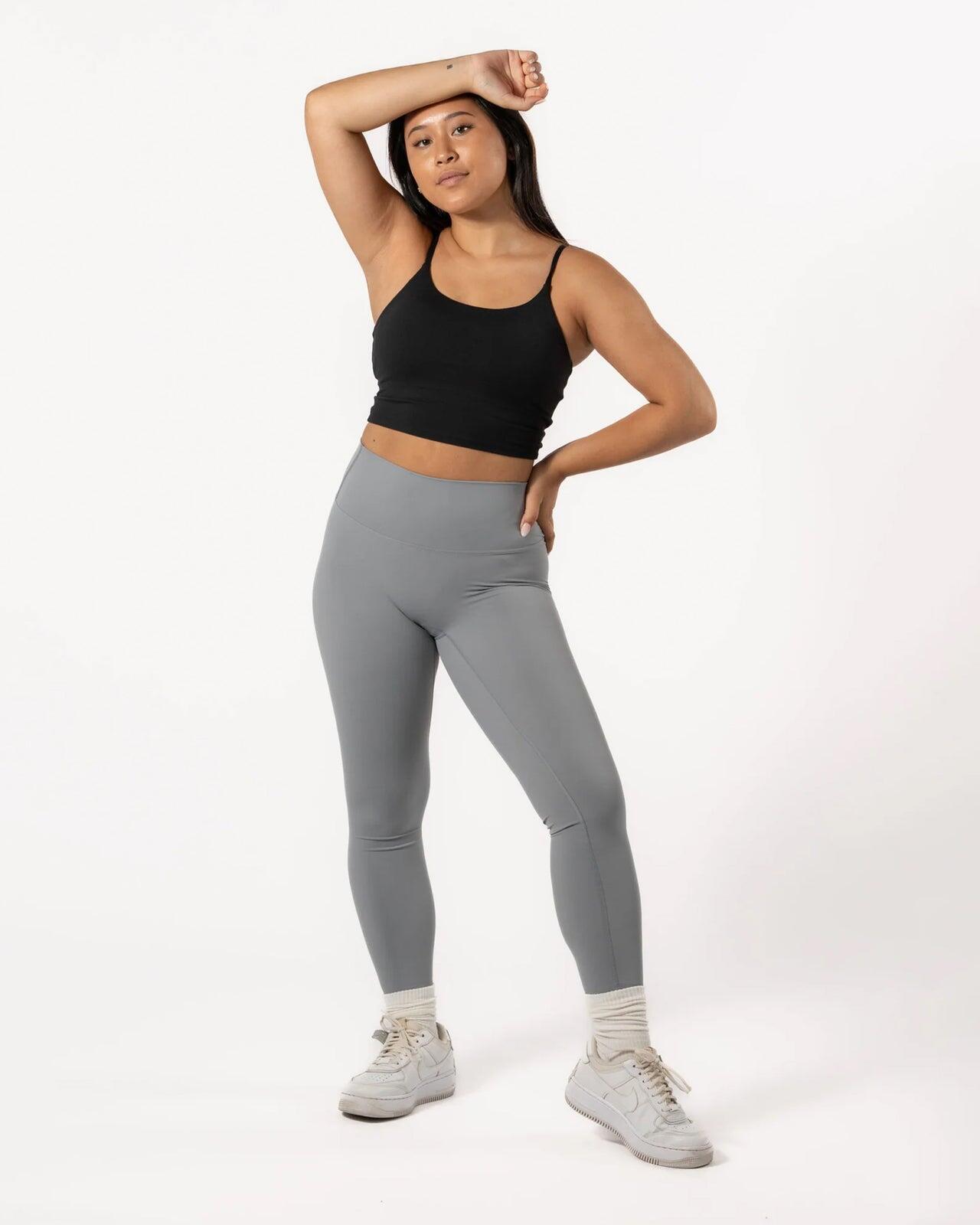 Leggings femininas 7/8 para yoga e pilates cinza ardósia 4/4