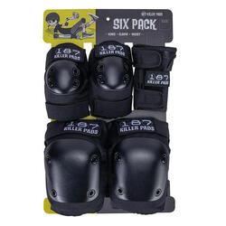 187 KILLER PADS pack 3 protections PADS SIX PACK SET Noir