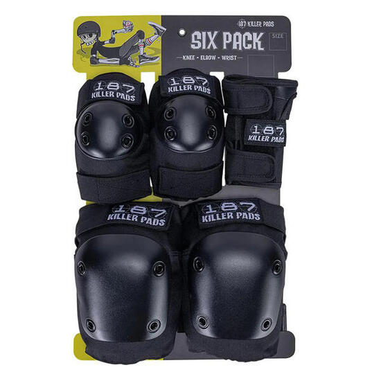 187 KILLER PADS pack 3 protections PADS SIX PACK SET Noir- Taille L