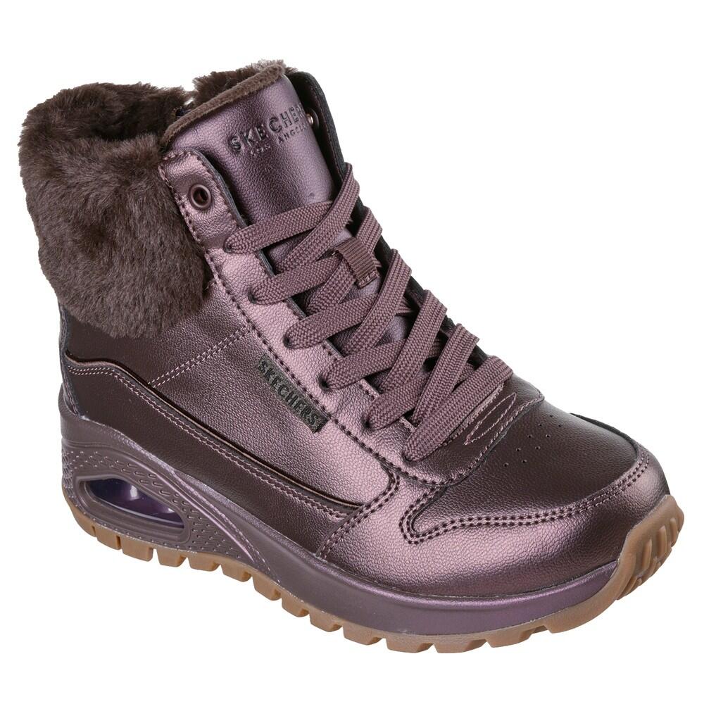 Baskets FEMME Skechers Uno Rugged Galactics Heights MARRON Metal 2/5