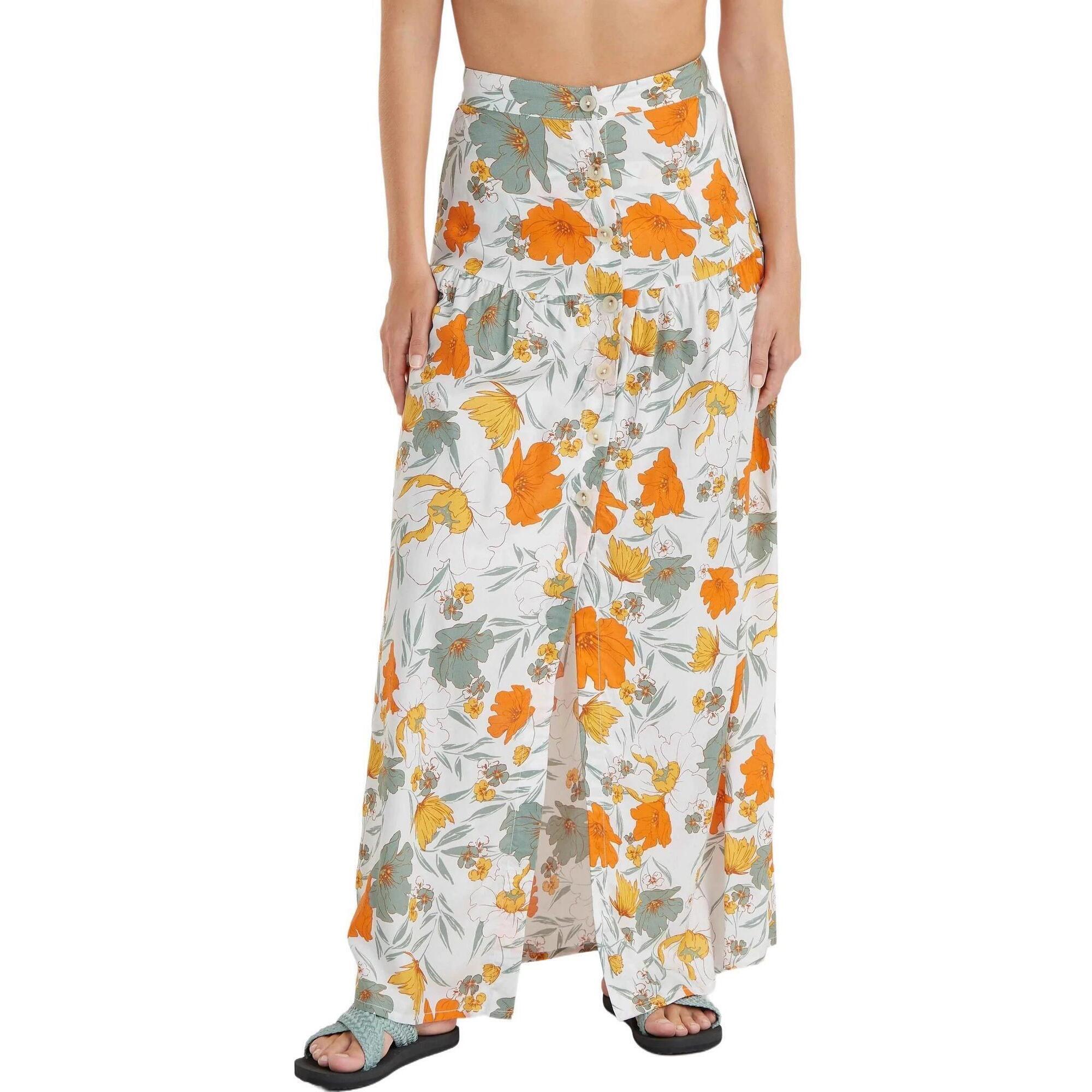 O'Neill - Jupe Longue Femme Alofa Maxi - Jupe - Blanc|jaune|orange|vert - Decathlon