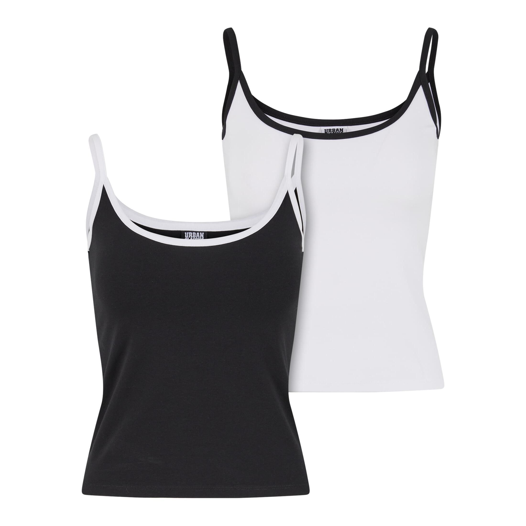 Urban Classics - Débardeur Femme Urban Classics Contrast Basic (x2) - Débardeur - Blanc|noir - Decathlon