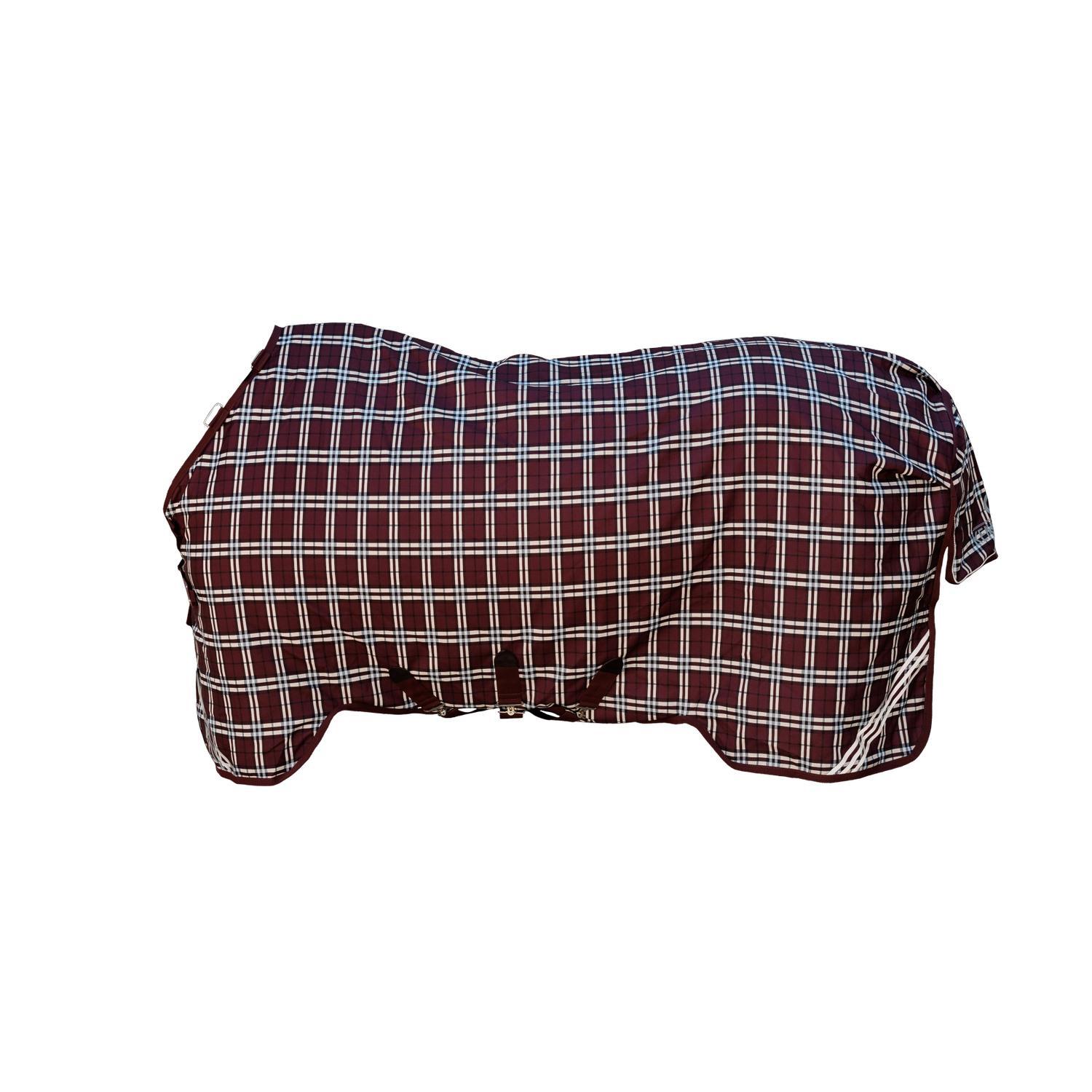 Kentucky Horsewear - Couverture D'Exterieur All Weather Comfort Bordeaux Check Printing 155-6'9 0 G - Couvre-reins - Rouge - Decathlon