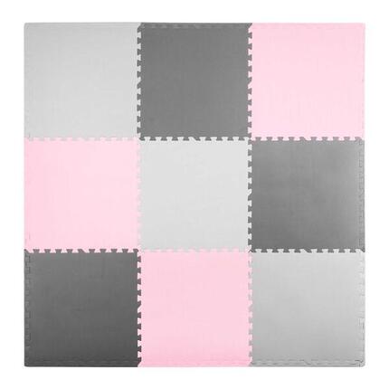 Duża mata piankowa Ricokids szaro-różowa puzzle 180x180 cm 738234