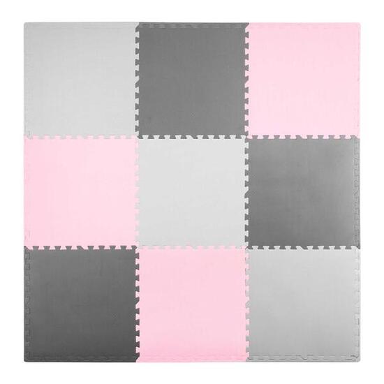 Duża mata piankowa Ricokids szaro-różowa puzzle 180x180 cm 738234