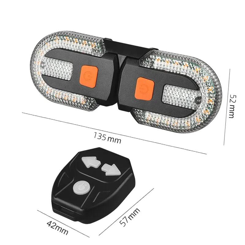 Luce posteriore bici LED con frecce wireless telecomando USB-C 4/4