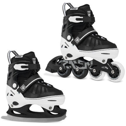 Verstellbare Rollschuhe Schlittschuhe 2in1 Oxen Schwarz/Mint Anodized