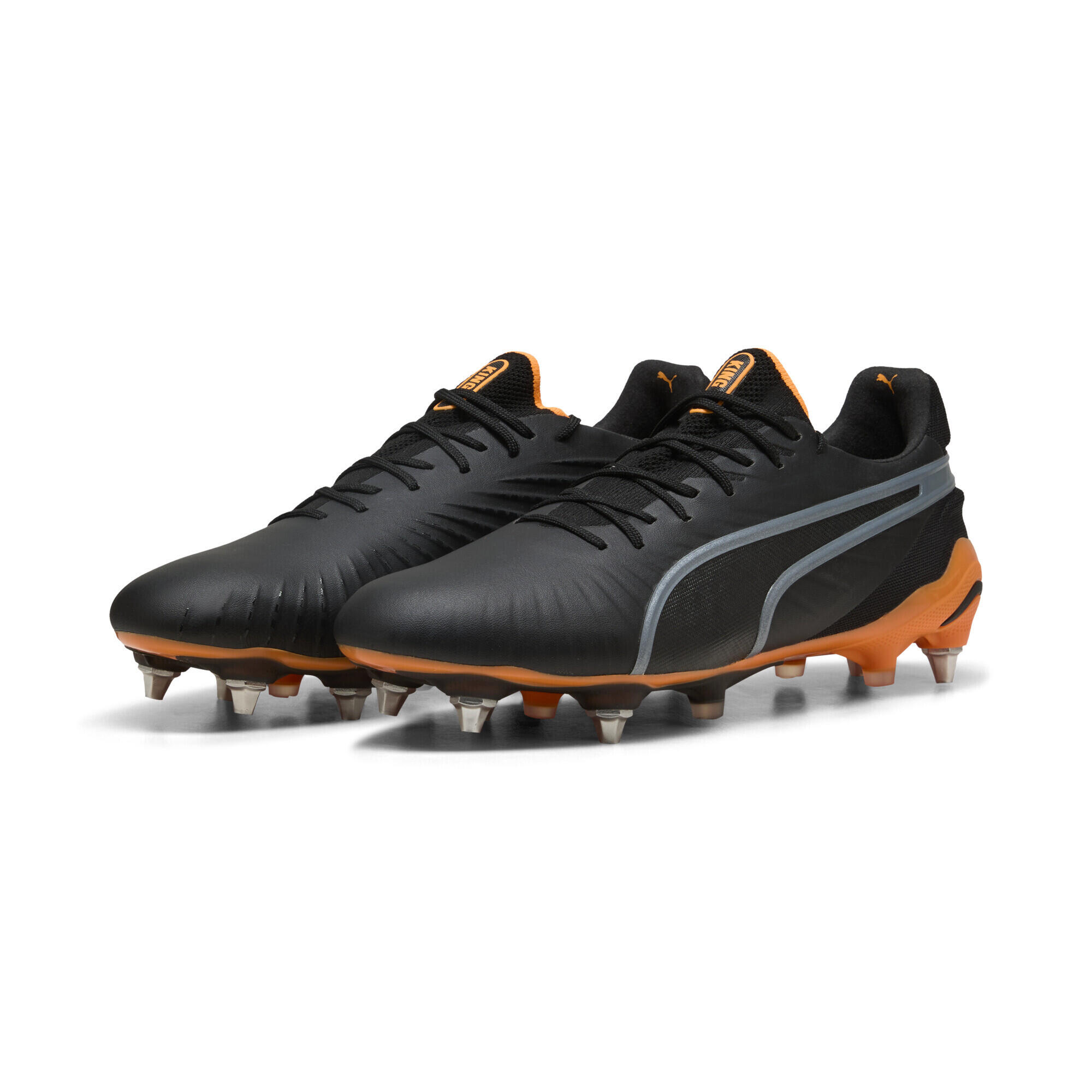 Puma - Chaussure De Football King Ultimate Mxsg Unisexe Puma - Chaussures De Football - Gris|jaune|noir|orange - 45 - Decathlon