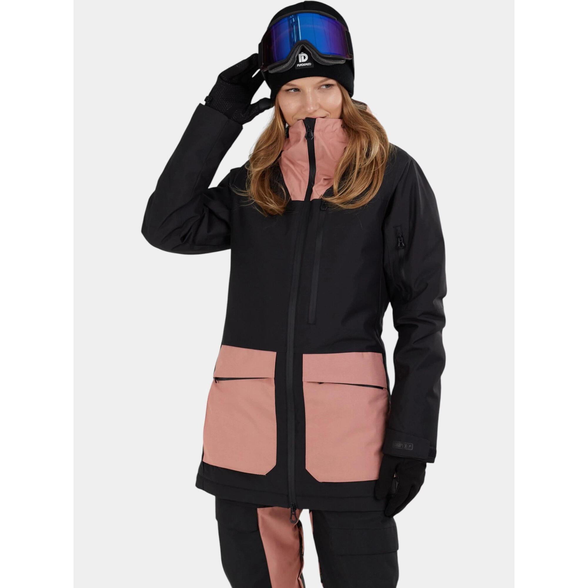 Fundango - Veste De Ski Femme Poplar Eco - Veste - Noir|rose - Decathlon
