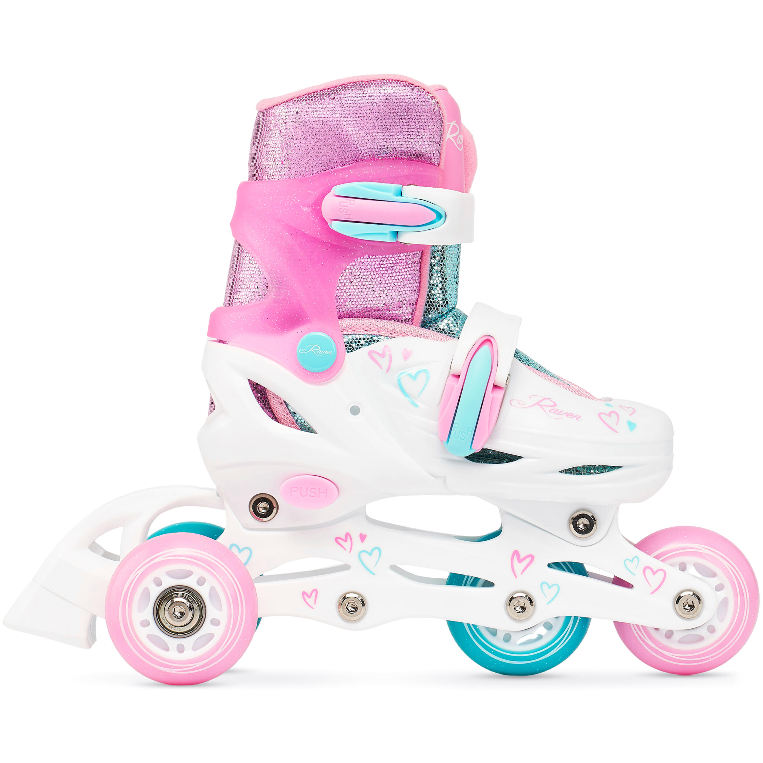 Raven Loret Patins de rodas ajustáveis 3 em 1 com rodas luminosas 5/7