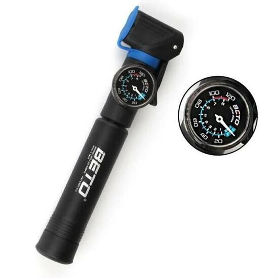Mini pompa bici BETO CRH-030PG manometro rotante Presta Schrader 120 PSI