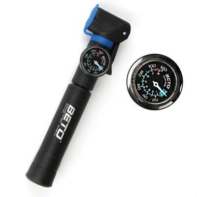 Mini pompka rowerowa BETO CRH-030PG manometr obrotowy Presta Schrader 120 PSI