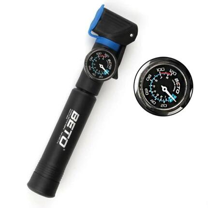 Mini pompka rowerowa BETO CRH-030PG manometr obrotowy Presta Schrader 120 PSI