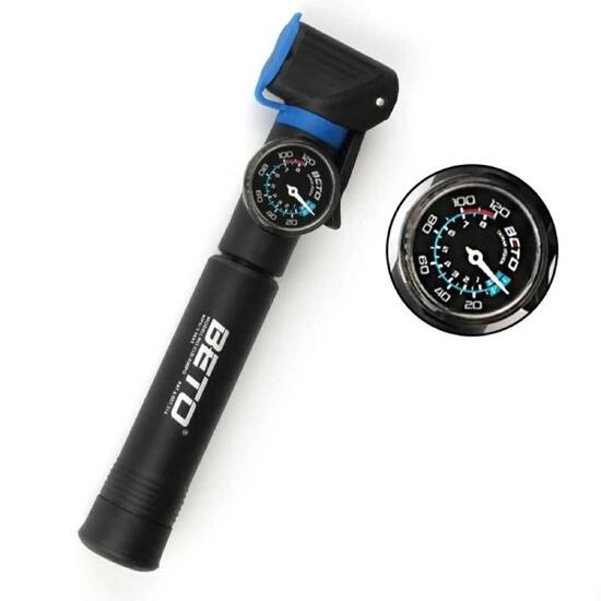 Mini pompka rowerowa BETO CRH-030PG manometr obrotowy Presta Schrader 120 PSI