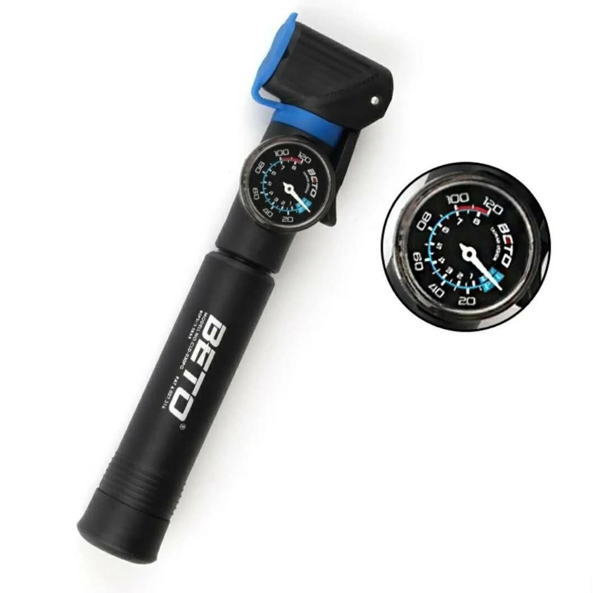 BETO Mini pumpa kolo BETO CRH-030PG otočný manometr Presta Schrader 120 PSI