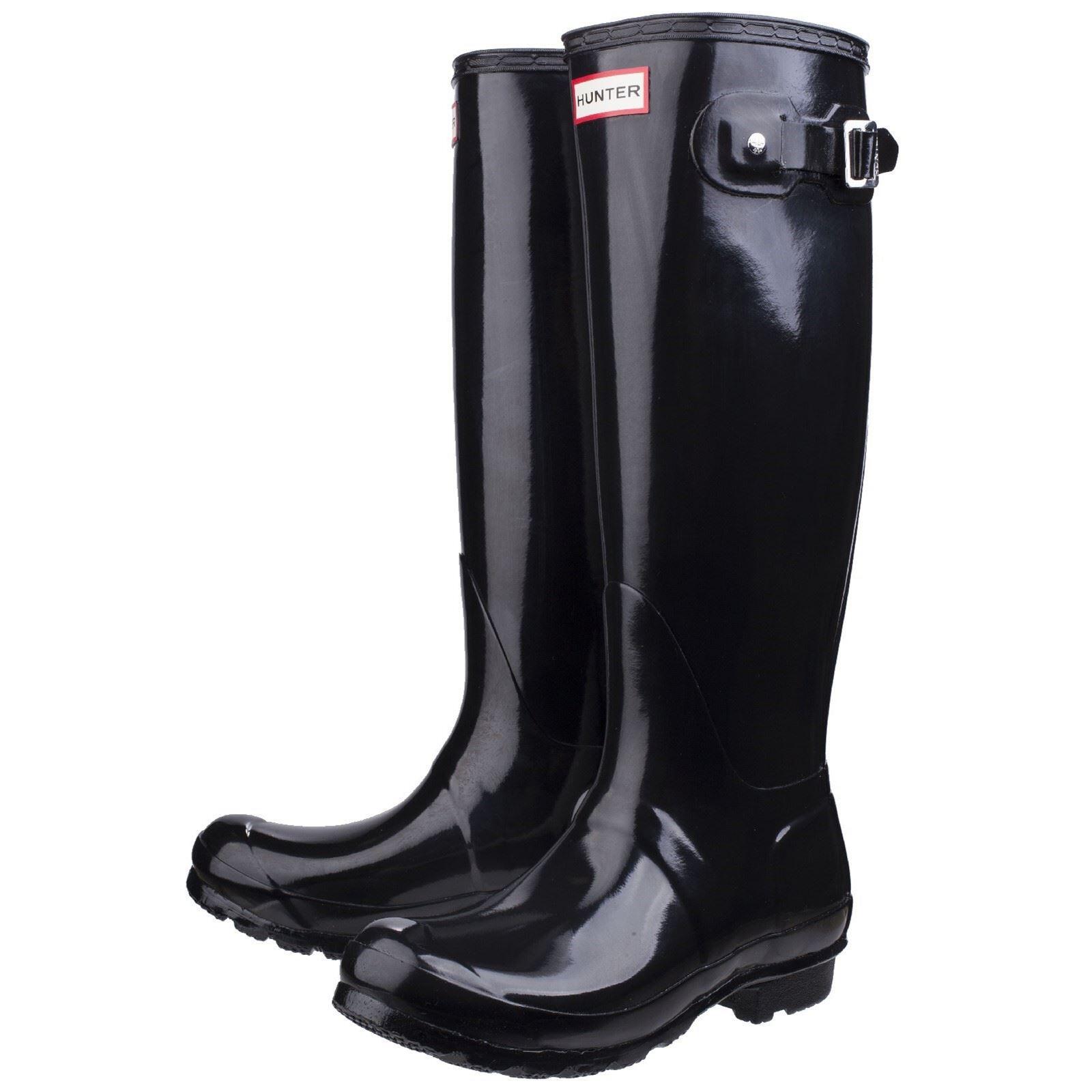 Botas Mujer Hunter Botas Mujer Hunter Original Tall Gloss Black Negro Negro 6/6