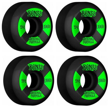 Bones Wheels 100's Black-Green V5 Sidecut 53mm